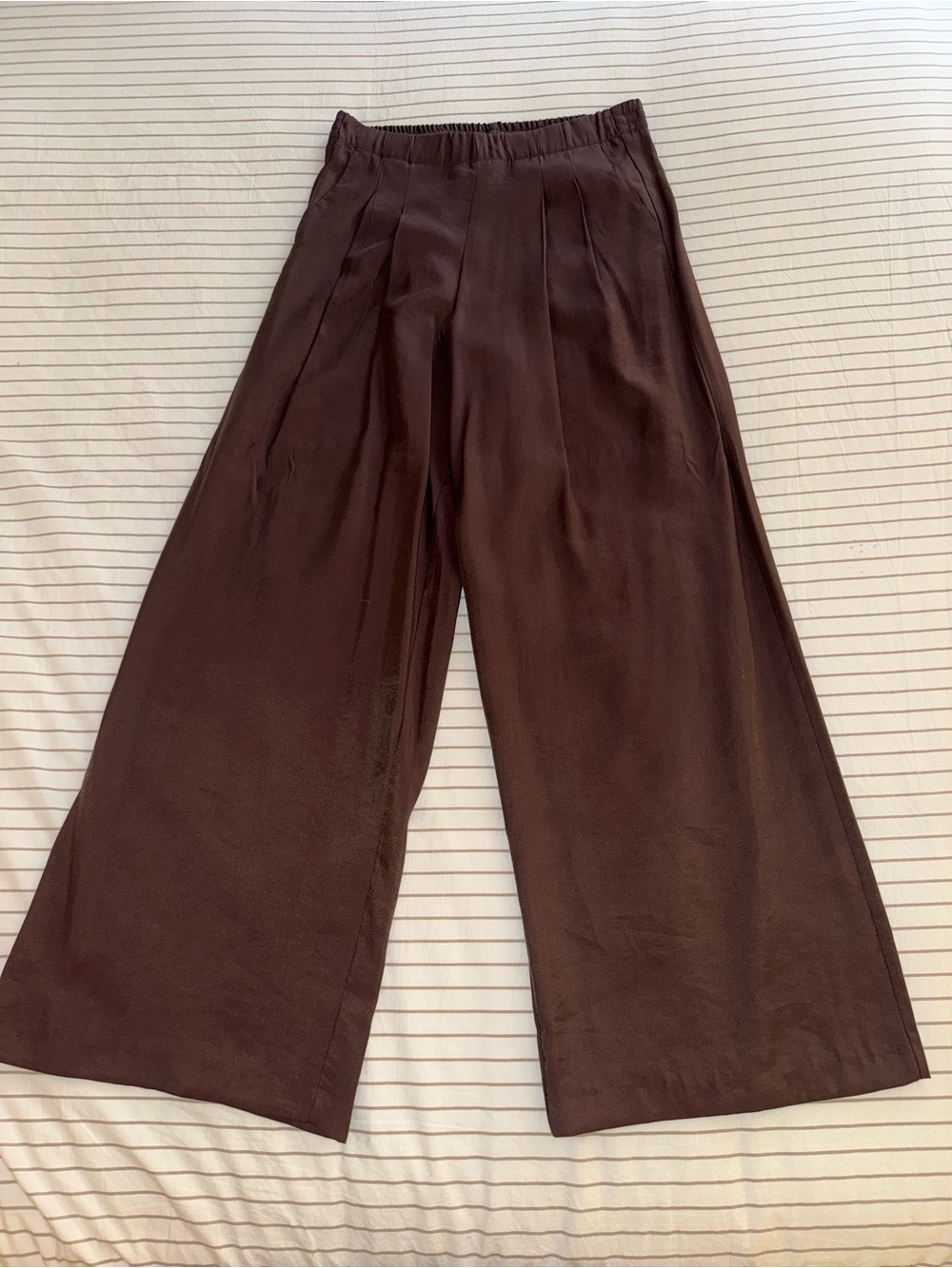 Zara Wide-Leg Pants in Dark Brown